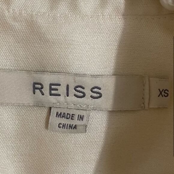 Reiss Ivory Wool & Silk Blend Double Breasted Long Sleeve Blazer SIZE XS - Picture 8 of 8